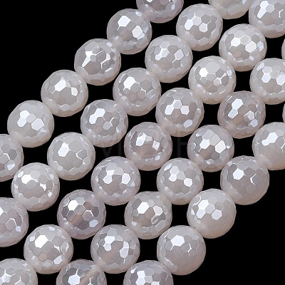 Electroplated Natural Agate Beads Strands G-B191-A07-10mm-20-1