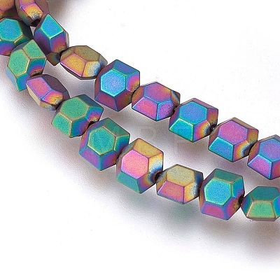 Electroplated Non-magnetic Synthetic Hematite Beads Strands G-P392-I09-1