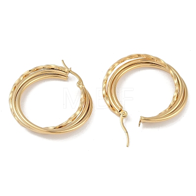 PVD Vacuum Plating 201 Stainless Steel Hoop Earrings EJEW-I309-51A-G-1