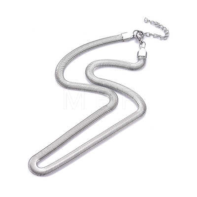 304 Stainless Steel Herringbone Chains Necklaces NJEW-G340-03P-1