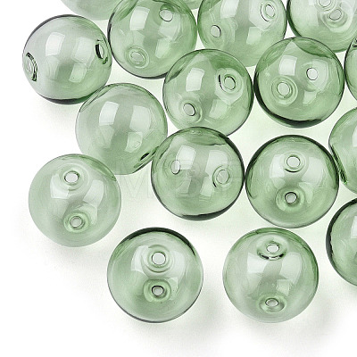 Transparent Blow High Borosilicate Glass Globe Beads X-GLAA-T003-09D-1