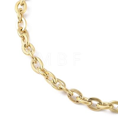 Ion Plating(IP) 304 Stainless Steel Cable Chain Bracelets for Men Women BJEW-M293-07G-1