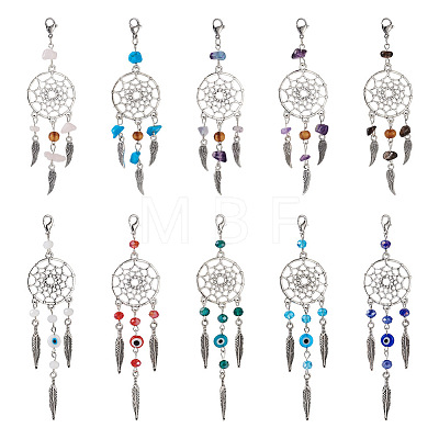 Kissitty 20Pcs 10 Style Alloy Pendants HJEW-KS0001-01-1