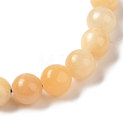 8mm Round Natural Yellow Jade Braided Bead Bracelets BJEW-C067-01B-12-1