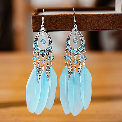 Alloy Rhinestone Teardrop Dangle Earrings FS-WGBDF6F-04-1