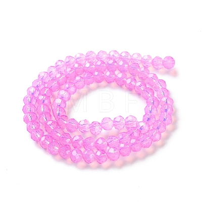 Baking Painted Transparent Glass Beads Strands DGLA-A034-J6MM-D05-1