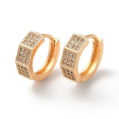 Brass Hoop Earrings with Rhinestone EJEW-K256-64KCG-1