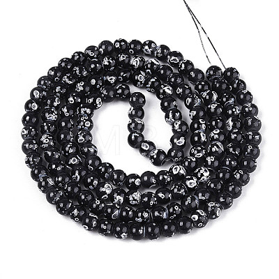 Baking Paint Glass Beads Strands DGLA-N015-6mm-10-1