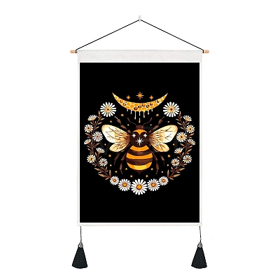 Bees Pattern Polyester Wall Hanging Tapestry PW-WG0A325-03-1