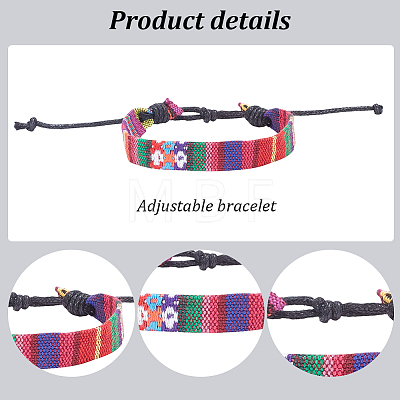 ANATTASOUL 24Pcs 24 Style Jute Braided Cord Bracelets Set with Wax Cord BJEW-AN0001-61-1
