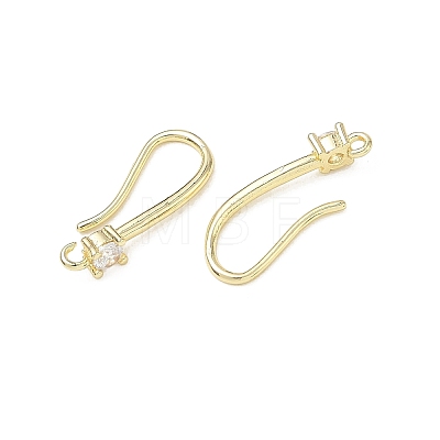 Rack Plating Brass Pave Cubic Zirconia Earring Hooks KK-O143-19G-1