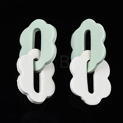 Handmade Polymer Clay Linking Rings CLAY-N010-032-04-1