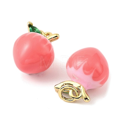 Fruit Brass Enamel Pendants KK-M324-04E-G-1