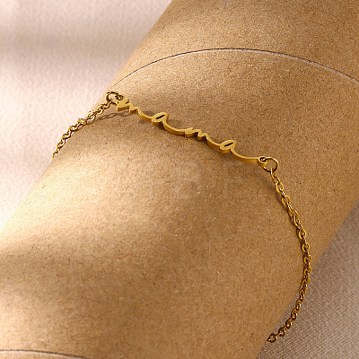 Mother's Day 201 Stainless Steel Link Bracelets WG2A4DB-01-1