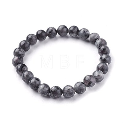 Natural Larvikite Beads Stretch Bracelets BJEW-F380-01-B14-1