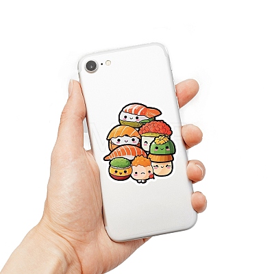 50Pcs Funny Sushi Character PVC Waterproof Stickers PW-WG49122-01-1