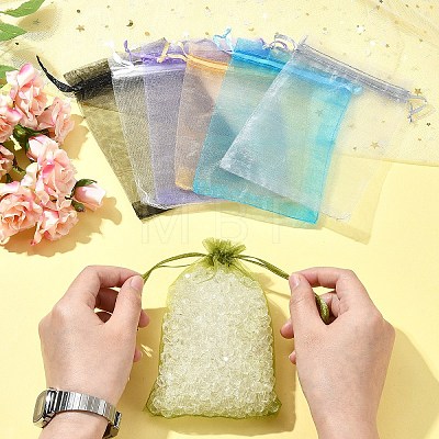 50Pcs Organza Bags Jewellery Storage Pouches Wedding Favour Party Mesh Drawstring Gift OP-FS0001-05D-1