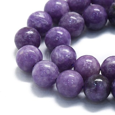 Natural Lepidolite/Purple Mica Stone Beads Strands G-P457-C03-09-1