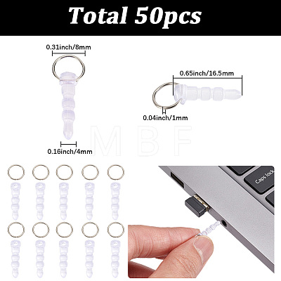 50Pcs Silicone Mobile Anti-Dust Plugs DIY-SC0033-84B-1