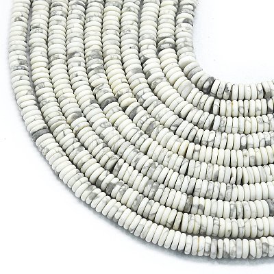Frosted Natural Howlite Beads Strands G-K389-C17-01-1