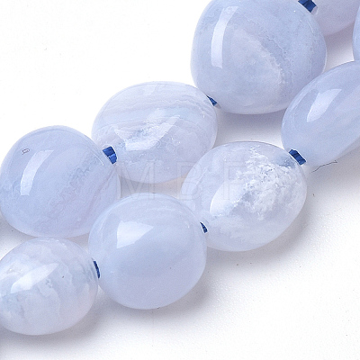 Natural Blue Lace Agate Beads Strands G-Q952-22-6x8-1