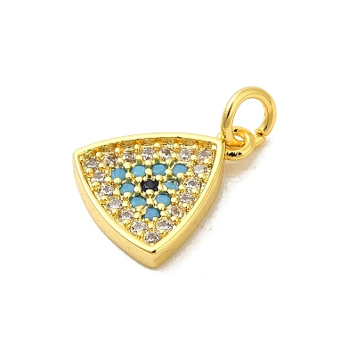 Real 18K Gold Plated Rack Plating Brass Micro Pave Cubic Zirconia Pendants Charms KK-S396-01E-1