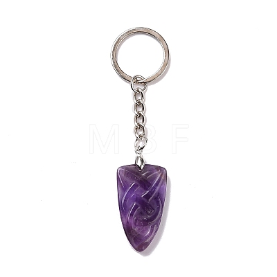 Natural Amethyst Sailor's Knot Pendant Keychain KEYC-E038-03P-01-1