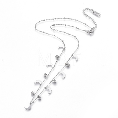 304 Stainless Steel Pendant Necklaces NJEW-K120-02P-1