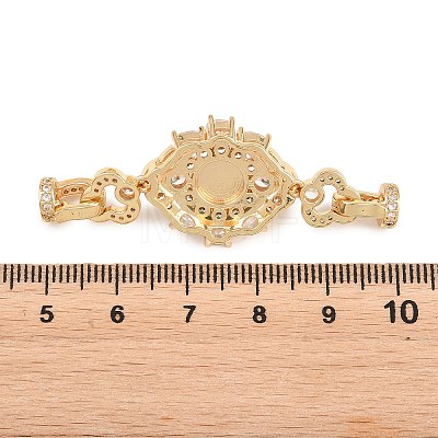 Brass Micro Pave Clear Cubic Zirconia Fold Over Clasps KK-U059-65G-1