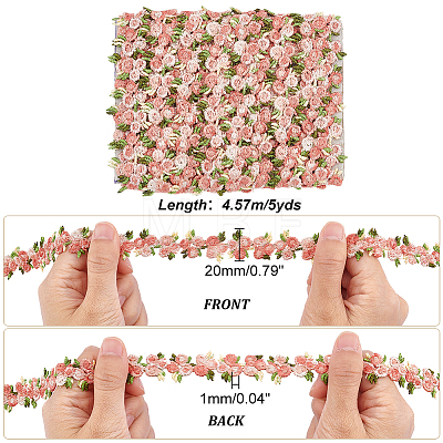   5Yards Flower Polyester Trim Ribbon OCOR-PH0001-97F-1