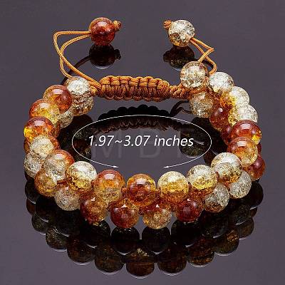Sparkling Round Glass Braided Bead Bracelet BJEW-SW00082-13-1