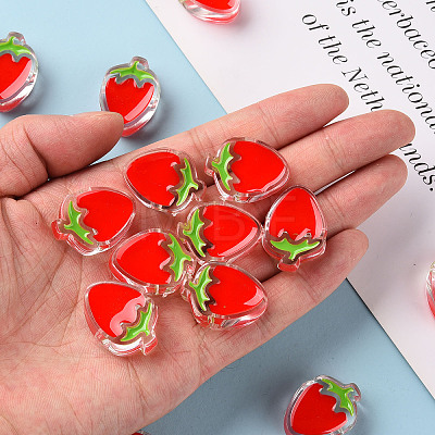 Transparent Enamel Acrylic Beads X1-TACR-S155-003F-1