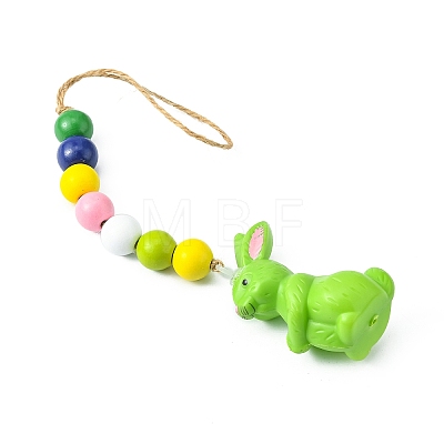 Easter Theme Plastic Rabbit Pendant Decorations HJEW-TAC0013-11B-1