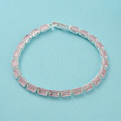 Rack Plating Brass Rectangle Link Chain Bracelet BJEW-Q771-05S-1