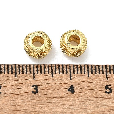 Brass Micro Pave Clear Cubic Zirconia Beads KK-G557-42G-1