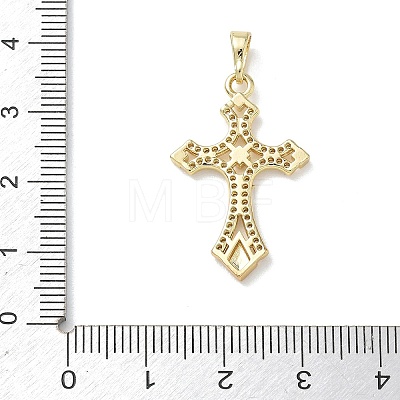 Easter Religion Brass Micro Pave Clear Cubic Zirconia Pendants KK-T085-18D-G-1