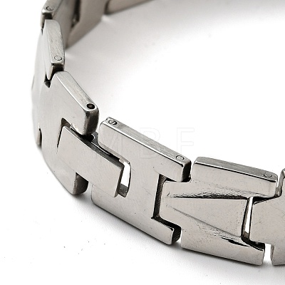 Non-Tarnish 201 Stainless Steel Rectangle Watch Band Bracelet BJEW-H550-01P-1