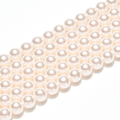 Baking Painted Pearlized Glass Pearl Bead Strands HY-N002-5mm-A11-1