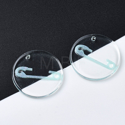 Transparent Resin Pendants RESI-N030-005D-1