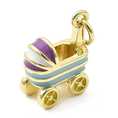 Brass Enamel Charms KK-P338-17G-01-1
