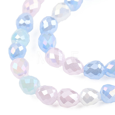 Electroplate Opaque Solid Color Glass Beads Strands EGLA-N022-26A-05-1