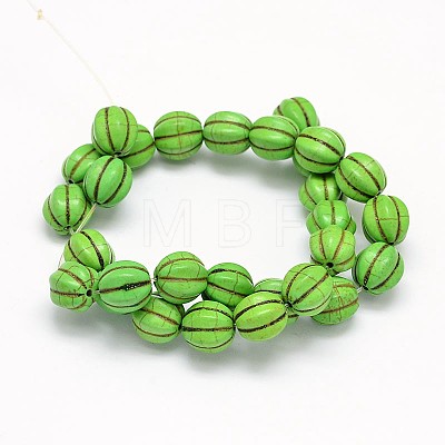 Synthetic Turquoise Bead Strands G-M147-14mm-07-1