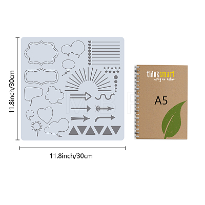 PET Plastic Hollow Out Drawing Painting Stencils Templates DIY-WH0244-225-1