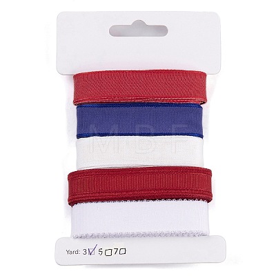 15 Yards 5 Styles Independence Day Polyester & Polycotton Ribbons Sets SRIB-A015-02C-03-1