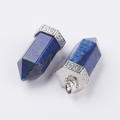 Natural Lapis Lazuli Pointed Pendants G-E442-03O-1