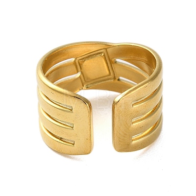 304 Stainless Steel Enamel Cuff Rings RJEW-M171-06G-1