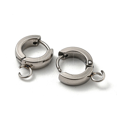 201 Stainless Steel Huggie Hoop Earrings Findings STAS-A167-01L-P-1