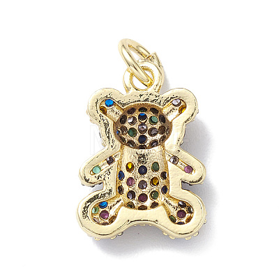 Rack Plating Brass Micro Pave Cubic Zirconia Charms KK-H443-06G-03-1