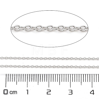 Anti-Tarnish Rhodium Plated 925 Sterling Silver Cable Chains STER-E072-02P-02-1