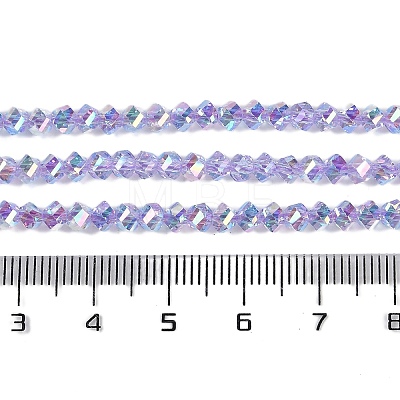 Electroplate Glass Beads Strands GLAA-Q105-04A-1